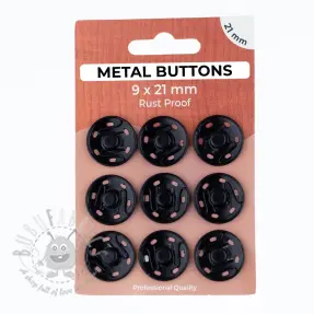 Pritiskač,našivni METAL 21 mm black