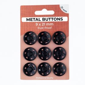 Pritrdilni gumb METAL 21 mm black