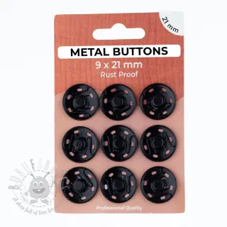 Pritiskač,našivni METAL 21 mm black