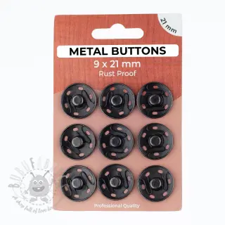 Pritiskač,našivni METAL 21 mm anthracite