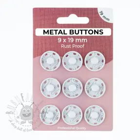 Pritiskač,našivni METAL 19 mm off white