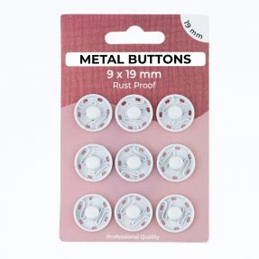 Pritrdilni gumb METAL 19 mm off white