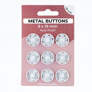 Pritiskač,našivni METAL 19 mm off white