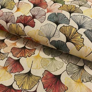 Dekorativno blago Linenlook Elegant ginko digital print
