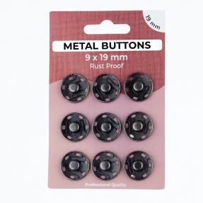 Pritiskač,našivni METAL 19 mm anthracite