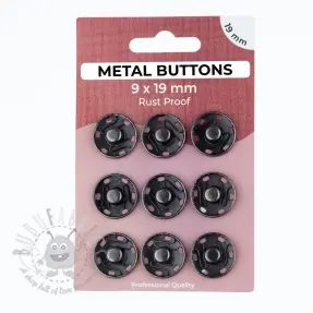Pritiskač,našivni METAL 19 mm anthracite