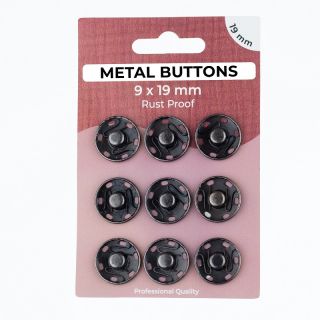 Pritiskač,našivni METAL 19 mm anthracite