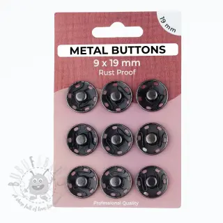 Pritiskač,našivni METAL 19 mm anthracite
