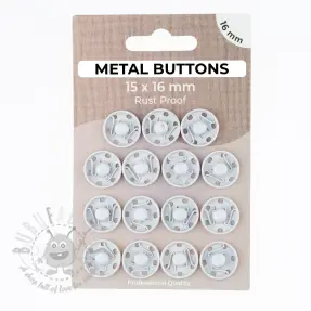 Pritiskač,našivni METAL 16 mm off white