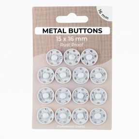 Pritrdilni gumb METAL 16 mm off white