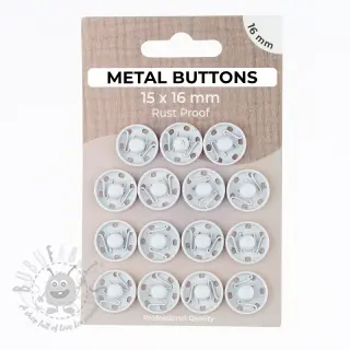 Pritiskač,našivni METAL 16 mm off white