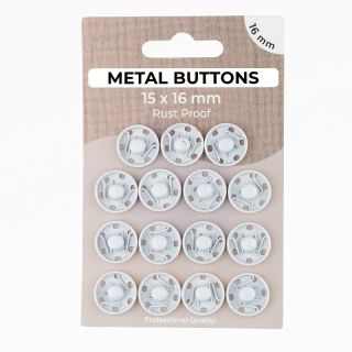 Pritrdilni gumb METAL 16 mm off white