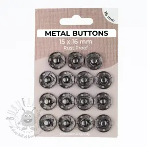 Pritiskač,našivni METAL 16 mm anthracite