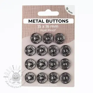 Pritiskač,našivni METAL 16 mm anthracite