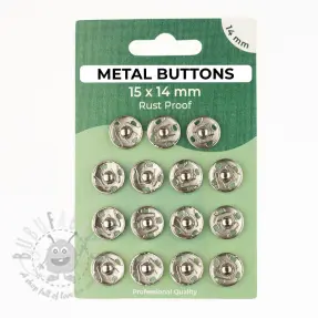 Pritiskač,našivni METAL 14 mm silver