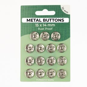 Pritrdilni gumb METAL 14 mm silver