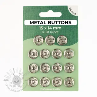 Pritiskač,našivni METAL 14 mm silver