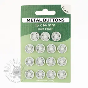 Pritiskač,našivni METAL 14 mm off white
