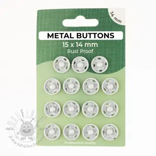 Pritiskač,našivni METAL 14 mm off white