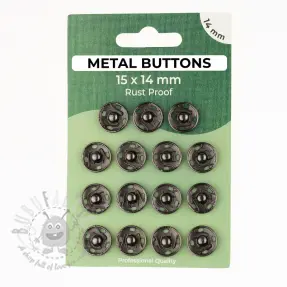 Pritiskač,našivni METAL 14 mm anthracite