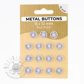 Pritiskač,našivni METAL 12 mm off white