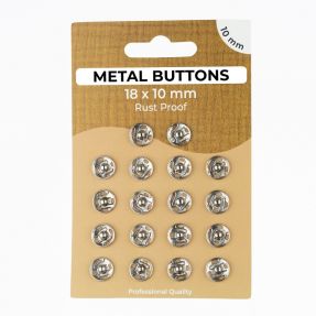 Pritrdilni gumb METAL 10 mm silver