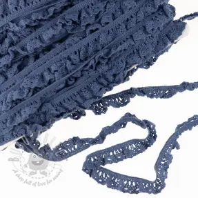 Elastična bombažna čipka dark jeans