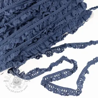 Elastična bombažna čipka dark jeans