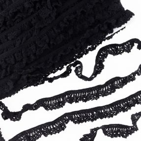Elastična bombažna čipka black