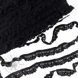 Elastična bombažna čipka black
