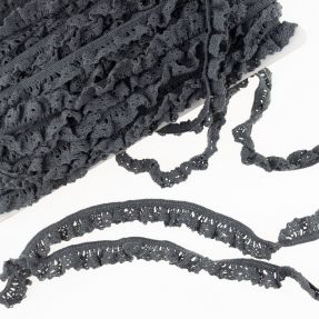 Elastična bombažna čipka dark grey