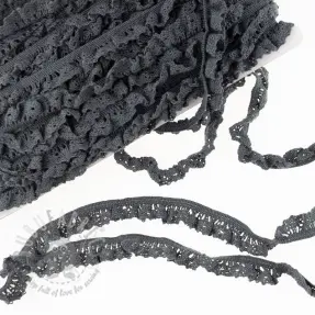 Elastična bombažna čipka dark grey
