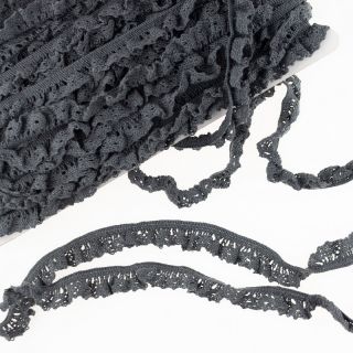 Elastična bombažna čipka dark grey