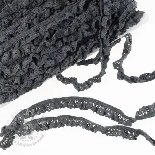 Elastična bombažna čipka dark grey
