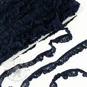 Elastična bombažna čipka dark blue