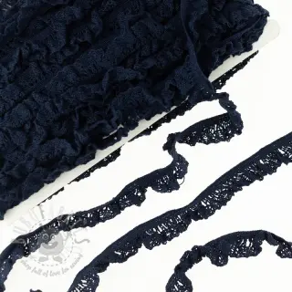 Elastična bombažna čipka dark blue