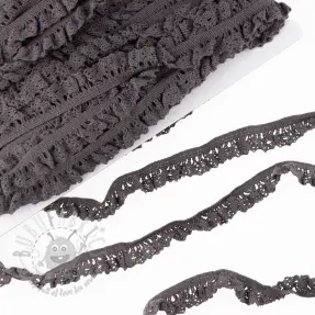 Elastična bombažna čipka dark taupe