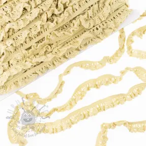 Elastična bombažna čipka light yellow
