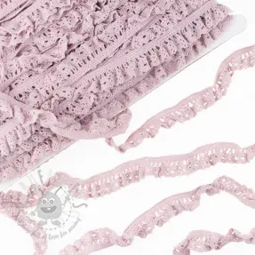 Elastična bombažna čipka light old pink