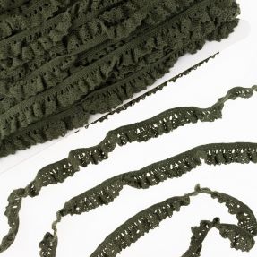 Elastična bombažna čipka camo green