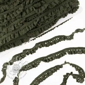 Elastična bombažna čipka camo green