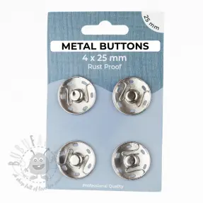 Pritiskač,našivni METAL 25 mm silver