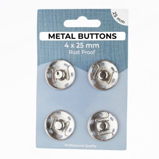 Pritrdilni gumb METAL 25 mm silver
