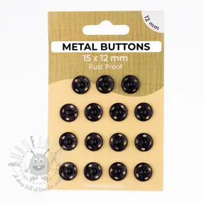 Pritiskač,našivni METAL 12 mm black