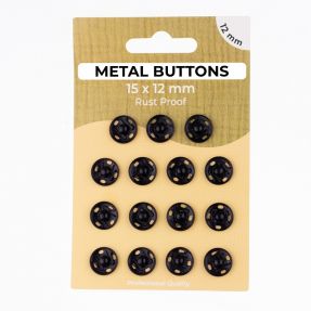 Pritrdilni gumb METAL 12 mm black