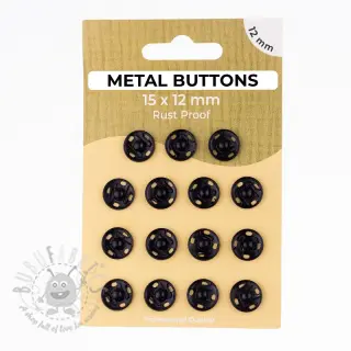 Pritiskač,našivni METAL 12 mm black