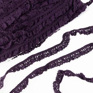 Elastična bombažna čipka violet