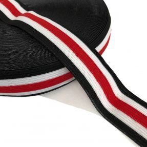 Elastika gladka 3 cm Side stripe red