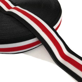 Elastika gladka 3 cm Side stripe red