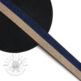 Elastika 4 cm Lurex DOU marine champagne